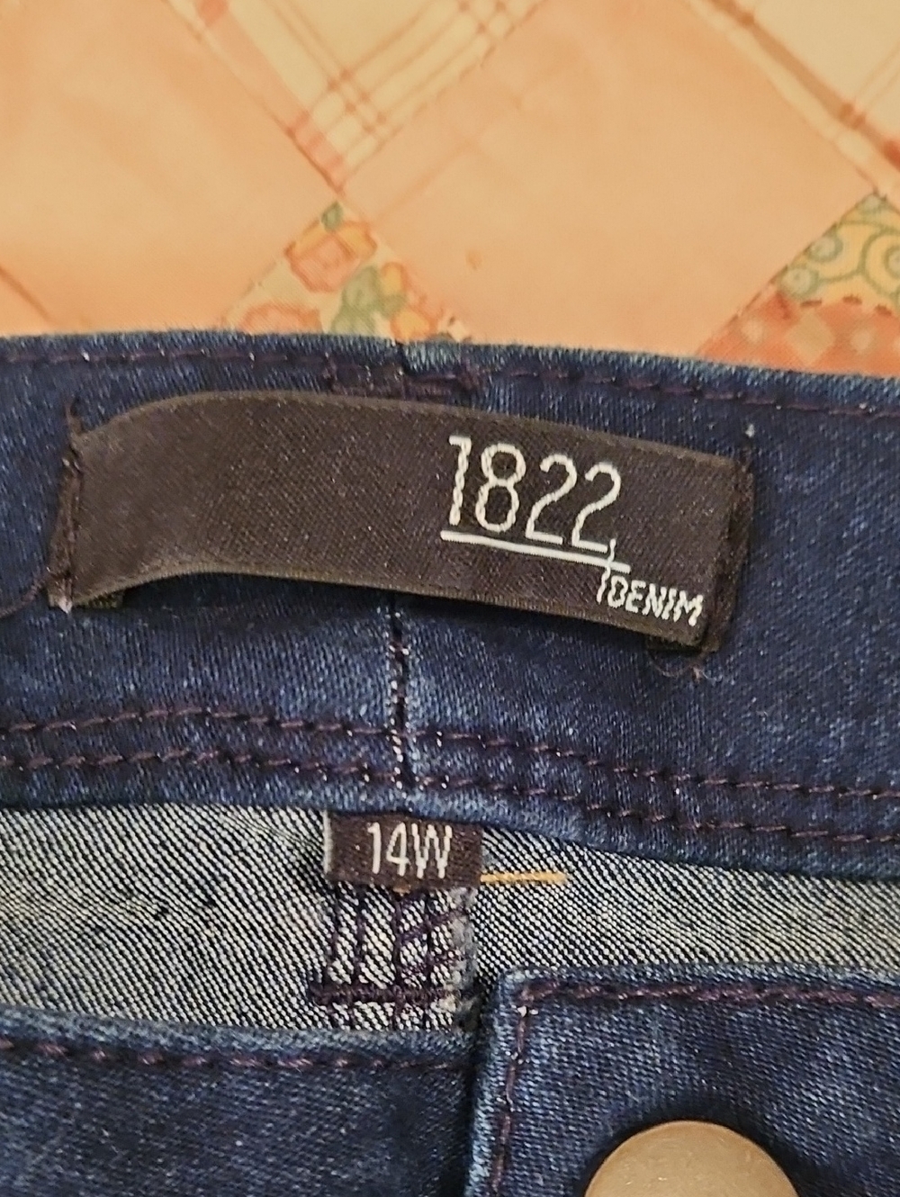 1822 'Butter' Denim Women's High Rise Bermuda Shorts - Dark Indigo Blue- 14 W - Picture 6 of 7
